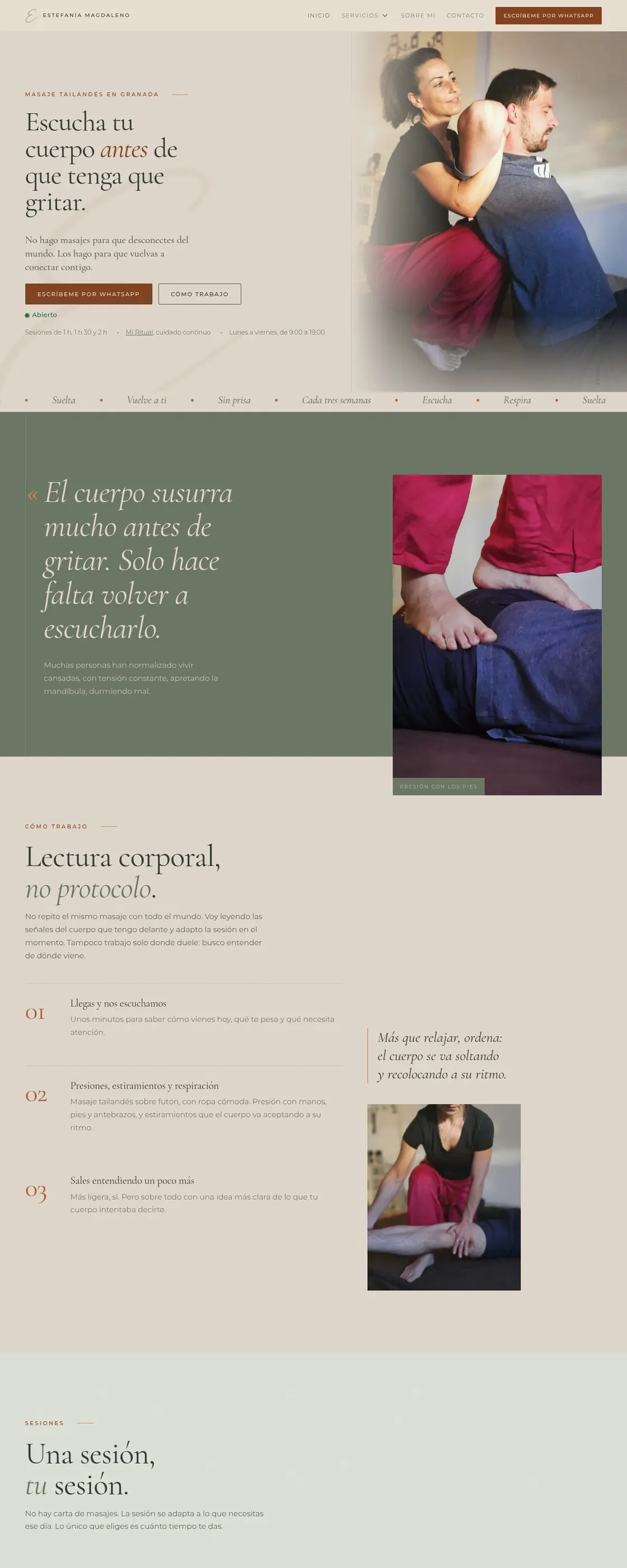 Web de Estefanía Magdaleno en el ordenador